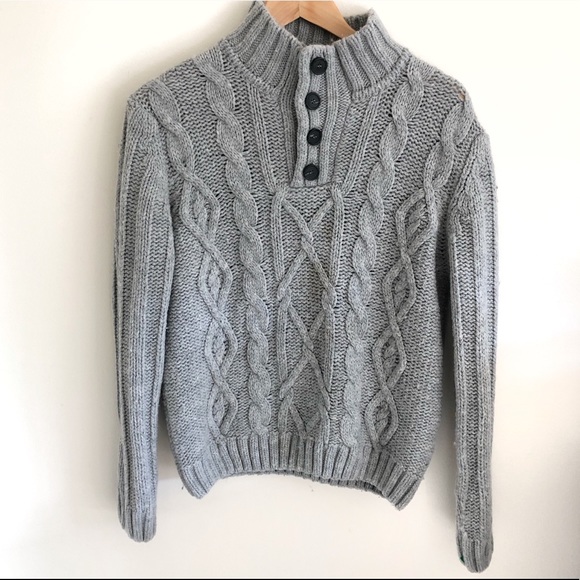 Lorenzo Magni Other - Lorenzo Magni Cable Knit Gray Fishermen Sweater
